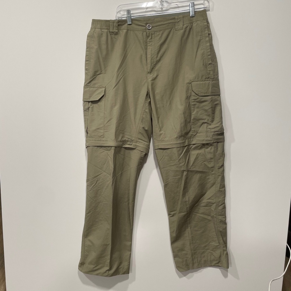 Columbia Convertible Cargo Hiking Pants Mens Medium 32‎ Beige Outdoor Casual